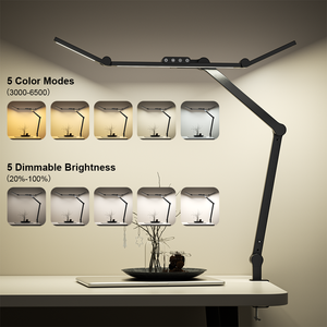 Lampu Meja LED 20W Output Tinggi Versi Penjepit dengan Lengan yang Dapat Disesuaikan untuk Bengkel, Meja Kerja, Pekerjaan Solder, Inspeksi, dan Pekerjaan Presisi - Product Image 3