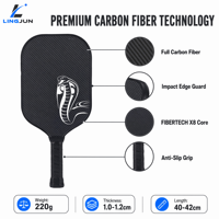 Raquette de pickleball en fibre de carbone OEM ODM 16 mm thermoformée monobloc sans bordure, logo personnalisé pour adultes