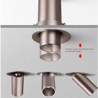 Lampu Sorot LED Teleskopik Bezel Ultra Tipis Anti Silau Downlight Tersembunyi Untuk Pencahayaan Ruang Tamu Toko Pakaian