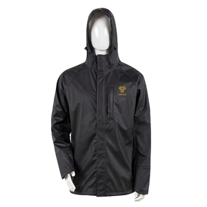 <span class=keywords><strong>Chaqueta</strong></span> <span class=keywords><strong>Impermeable</strong></span> Unisex para Adultos OEM de PU - Exterior 100% Poliéster 200 GSM, Diseño Serigrafiado, Costuras Soldadas, Cierre con Cordón - Product Image 1