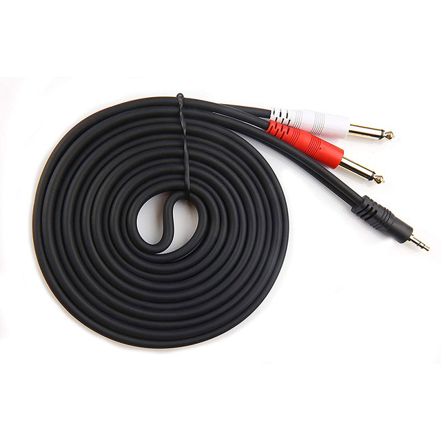 3.5mm TRS Plug to Dual 6.35mm TS Y Splitter Stereo Audio Microphone Cables