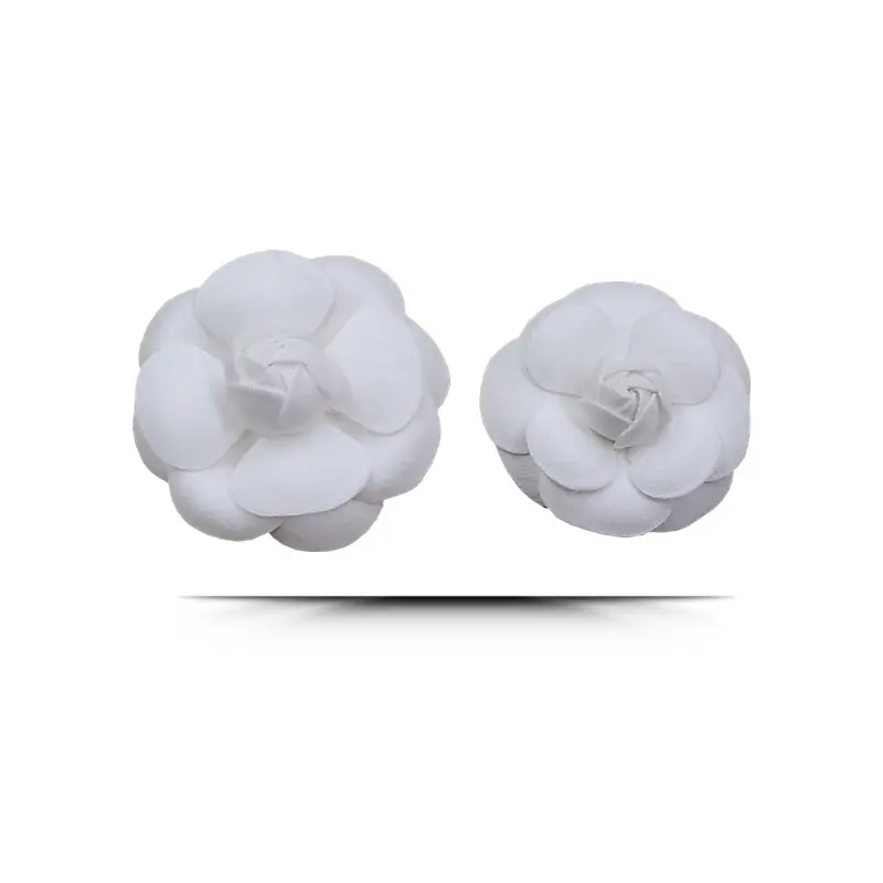 Upgrade thickened white four-leaf small fragrance stereotyped simulation camellia female fabric flower