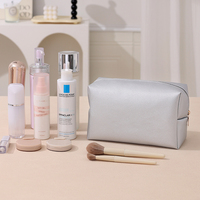 Sac de voyage personnalisé en cuir PU avec logo, pochette à maquillage, trousse de toilette, sac de rangement