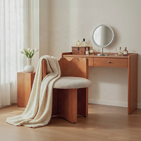 Chaise nordique design, chaise ondulée en bois massif, chaise d'appoint moderne, tabouret de maquillage pour chambre et salon
