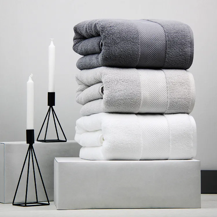 Ensemble de serviettes de bain service de nuit, 6 pièces, en coton et bambou, couleurs personnalisées, vente en gros