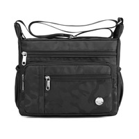 Sac à main portable pour femme, résistant à l'eau, motif géométrique, fleur, sac à main, bandoulière, fermeture éclair, spacieux, multiples compartiments