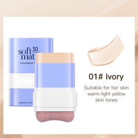 Stick de fond de teint à marque privée avec pinceau intégré, waterproof, couvrance totale, maquillage du visage, usine OEM ODM