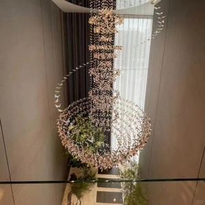Lustre suspendu en verre exquis de conception <span class=keywords><strong>rustique</strong></span> traditionnelle et lustre décoratif long pour le projet de lumières personnalisées de salon - Product Image 4