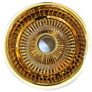 Rueda de alambre de radios de fábrica 13x7 13 14 pulgadas llantas de alambre oro 13x5,5 14x6 14x7 72 100 radios cruzados rectos Lowrider para coches clásicos - Product Image 1