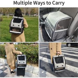 Evcil hayvan taşıyıcı sırt çantası, genişletilebilir <span class=keywords><strong>Pet</strong></span> seyahat taşıyıcısı sırt çantası nefes örgü, havayolu onaylı yürüyüş sırt çantası sırt çantası seyahat - Product Image 6