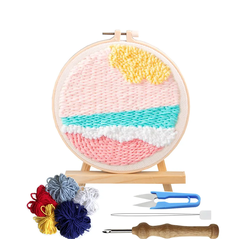 DIY Handmade Crafts Colorful Landscape Punch Needle Embroidery Kit