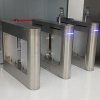 Lecteur de cartes RFID Qigong, portillon de sécurité rapide, tourniquet, barrière à ailettes, caméra HD de reconnaissance faciale pour usage en bâtiment, en acier inoxydable