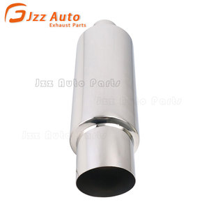 Sistema de escape de piezas de automóvil universales, silenciador trasero de salida modificado de 2,5 "en 4", silenciador de escape de cuerpo redondo de acero inoxidable de 5 "para coche - Product Image 5