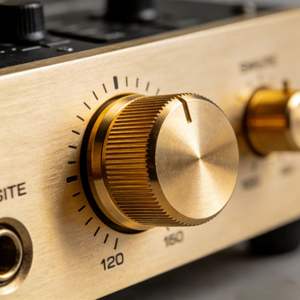 Boutons de commande d'amplificateur en laiton et acier inoxydable usinés par CNC personnalisés, bouton de contrôle du volume, bouton de réglage du volume audio - Product Image 2