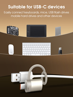 L'adaptateur LDNIO LC280 3.1 Gen 2 prend en charge le transfert OTG 3A Câble de charge rapide Matériau en silicone Convertisseur USB Type-C vers USB-A
