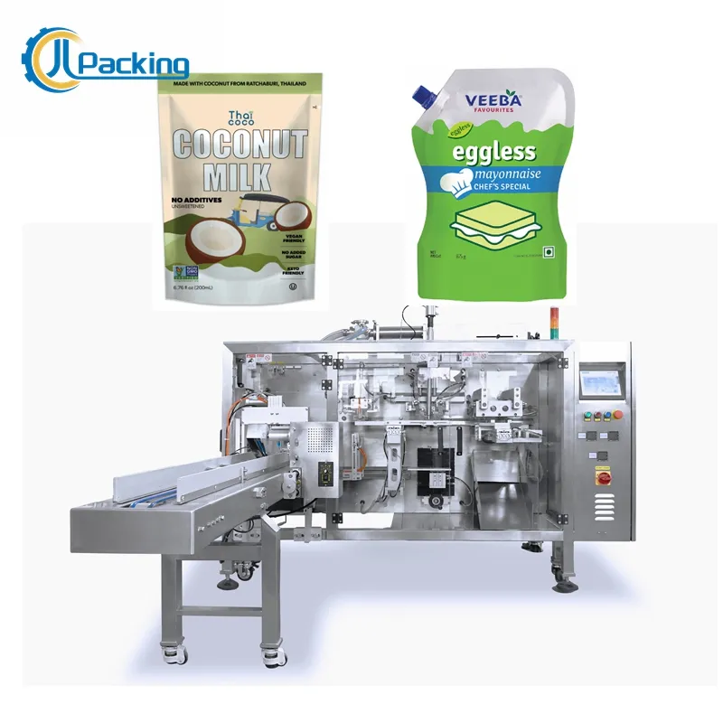 Automatic Salad Dressing Coconut Milk Mayonnaise Doypack Spout Pouch Filling And Sealing Packing Machine