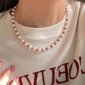 สร้อยคอมุกธรรมชาติ ZL7-5 ดีไซน์หรูหราสำหรับสาวๆ เหมาะกับเสื้อสเวตเตอร์สไตล์มาillard สำหรับฤดูใบไม้ร่วง/ฤดูหนาว ให้ลุคที่อ่อนโยนและสง่างาม - Product Image 2