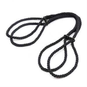 Hecho a mano japonés BDSM cuerda de algodón negro muñeca mano manguito ataduras Premium Bondage Gear - Product Image 1