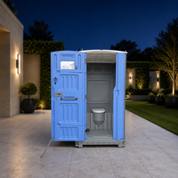 Toilettes mobiles portables, cabine de toilettes extérieure avec évier et éclairage pour chantier de construction, événement