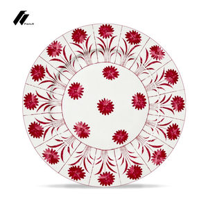 Vaisselle en porcelaine fine à motif de fleurs cramoisies élégantes, vaisselle décorative de style royal de luxe pour les banquets de mariage et les fêtes - Product Image 3