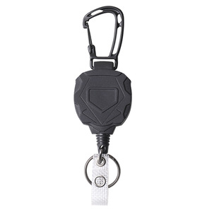 En stock, porte-clés essentiel pour la pêche en plein air, en fil d'acier noir, antivol, avec boucle à tirage facile - Product Image 5
