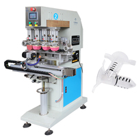 Semi-automatique TPM 4 couleurs servo rotatif électrique tube en plastique bouteille pad imprimante machine d'impression
