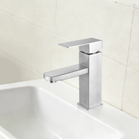 SANIVITAL Robinet Mélangeur Monocommande en Céramique Moderne en Acier Inoxydable pour Eau Chaude et Froide, à Poser sur Comptoir, pour Salle de Bain, Extérieur et Salle de Sport