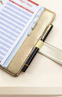 Vente en gros A6 Classeur à anneaux de luxe coloré en or Planificateur budgétaire comme classeur d'argent Organisateur/Journal et ensemble de stylos