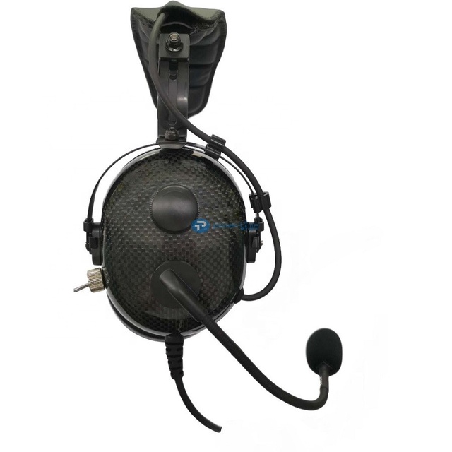 Power Time Carbon Fiber Aviation Headset Noise Cancelling Headphone With C Type PTT for Industry