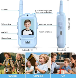 Walkie Talkie de Juguete para Niños, Paquete de 2, Video <span class=keywords><strong>en</strong></span> Tiempo Real de 500M y <span class=keywords><strong>Chat</strong></span> de Voz, Cambiador de Voz, Juguete Electrónico para Navidad, Cumpleaños, Regalo para Niños - Product Image 6