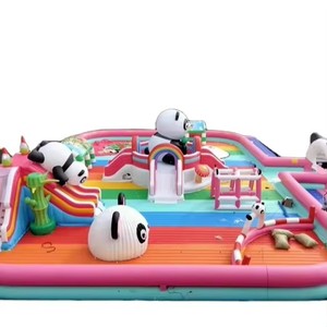 Parco Acquatico Gonfiabile Commerciale a Tema Panda Gigante in PVC con Scivoli per Bambini, Divertimento Acquatico all'Aperto per 15-20 Passeggeri - Product Image 3