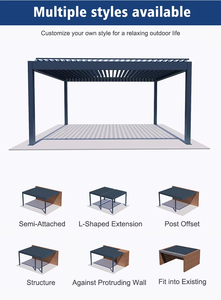 Pergola bioclimatique motorisée en aluminium avec toit à lames orientables et rétractables, étanche, résistante au vent, avec drainage intégré pour villa - Product Image 4