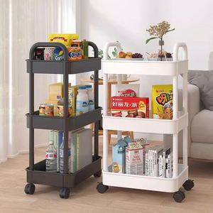 Multifunctional 3 Layer Kitchen Rolling Rotating Storage Cart Rack Fruit <b>Basket</b> Black Vegetable Drain Storage <b>Basket</b> Rack - Product Image 4