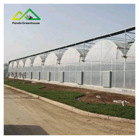 Serre multi-spans à dôme large en panneaux de polycarbonate, structure stable, montage facile pour la culture de légumes et de fruits - Vente chaude