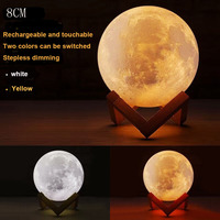 Lampe de galaxie 3D LED de 5,9 pouces avec télécommande et contrôle tactile, lumière de nuit lave lune pour fête et cadeaux