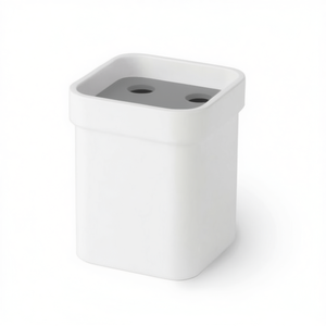 SAETA Soporte para cepillos de dientes de melamina 85x85x105mm Blanco Negro Accesorio de baño - Product Image 3