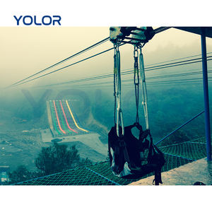 Área escénica tirolesa aérea teleférico aéreo patinaje de velocidad equipo de entretenimiento Powerless <span class=keywords><strong>Jungle</strong></span> zip line - Product Image 5