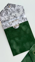 Enveloppe de certificat cadeau en velours de luxe avec doublure florale, invitations de mariage, logo en feuille d'or, carte PVC, bon cadeau pour spa, salon de beauté