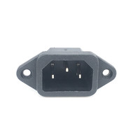 Prise d'alimentation C14 10A 250V 3 broches IEC320 C14 mâle, connecteur à encliquetage, prise électrique avec trou de fixation à vis pour PDU UPS
