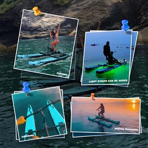 Enkelvoudige pedaalboot, waterfiets, opblaasbare waterfiets, nieuw ontwerp, drijvend waterspeelgoed voor gebruik - Product Image 5