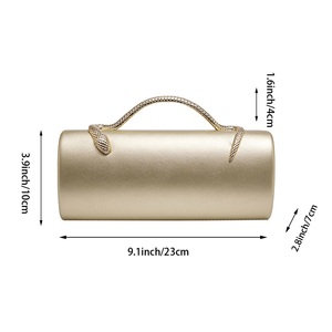 Women Elegant Snake Handle Evening Clutch Pu Material Chain Strap Formal Handbag For Night Out Casual Use - Product Image 6