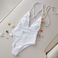 Maillot de bain sexy col en V maillot de bain pour femmes maillot de bain croisé dos nu Monokini maillot de bain sexy une pièce