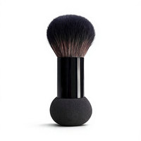 Pinceau de maquillage double embout personnalisable avec manche en aluminium, pinceau à poudre moelleux et éponge 2-en-1 pour fond de teint et correcteur