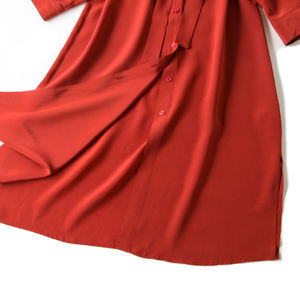 Gonna a vita alta a tinta unita con temperamento a vita alta sottile a <span class=keywords><strong>manica</strong></span> <span class=keywords><strong>lunga</strong></span> più abito di seta - Product Image 3