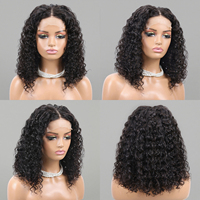 DEJAVU Pedido de Muestra: Peluca con Rizos Ondulados y Raya Media, Paquetes de Cabello Virgen Natural 13x4 para Pelucas con Frente de Encaje