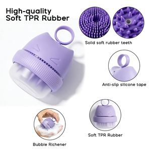 New Arrival Wholesale Silicone Puppy Massage Dog Shower <b>Brush</b> Soap Dispenser Plastic Dog Bath <b>Brush</b> for Bathroom Use - Product Image 2