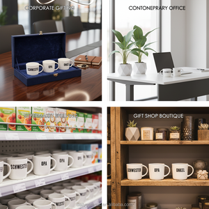 Personalisierte Weiße Keramik-Kaffeetassen mit Deutscher Beschriftung Schwester Opa Onkel Steinzeug Geschenktasse 350ml - Product Image 4