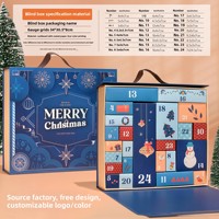 Grande Boîte de Calendrier de l'Avent Pliable Vide à Remplir Soi-même, Boîte Mystère Surprise pour Chocolats, Cosmétiques ou Cadeaux, avec Poignée