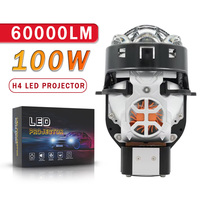 Kit de Rénovation de Phares de Voiture à Triple Laser Bi-LED avec Lentille de Projecteur 3 Pouces, Installation Sans Perte, Refroidissement à Double Ventilateur, Compatible H4 H7 9005 9006 - Vente en Gros