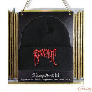 Bonnet ajustable en laine mélangée brodé pour homme et femme, style urbain, chaud pour l'hiver, adapté à la plage, lettres « Revenge » BoHang - Product Image 3
